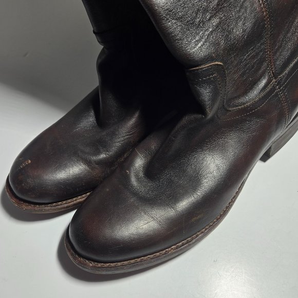 Justin Boots Dark Brown Heeled Boots - Picture 6 of 13